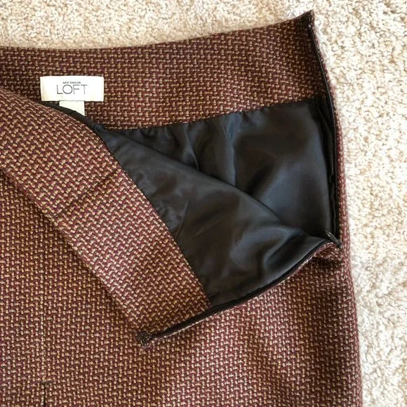 Ann Taylor Loft Wool Knee-Length Skirt Size 8 - Picture 6 of 10